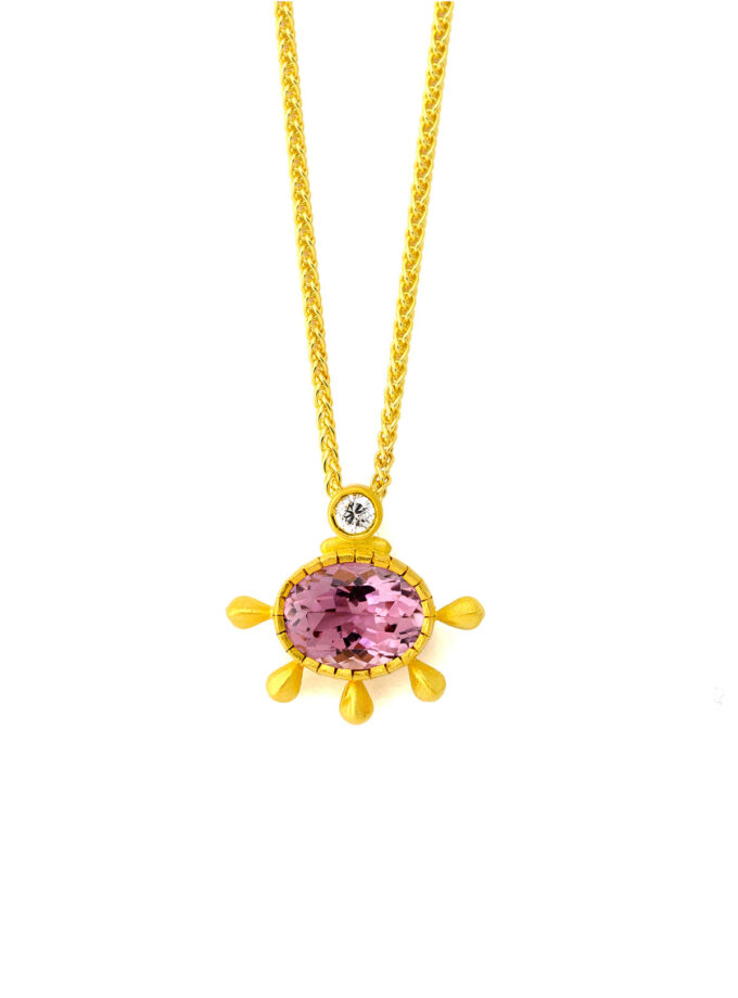 tourmaline diamond gold necklace