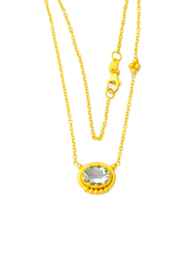 aqua marine gold necklace