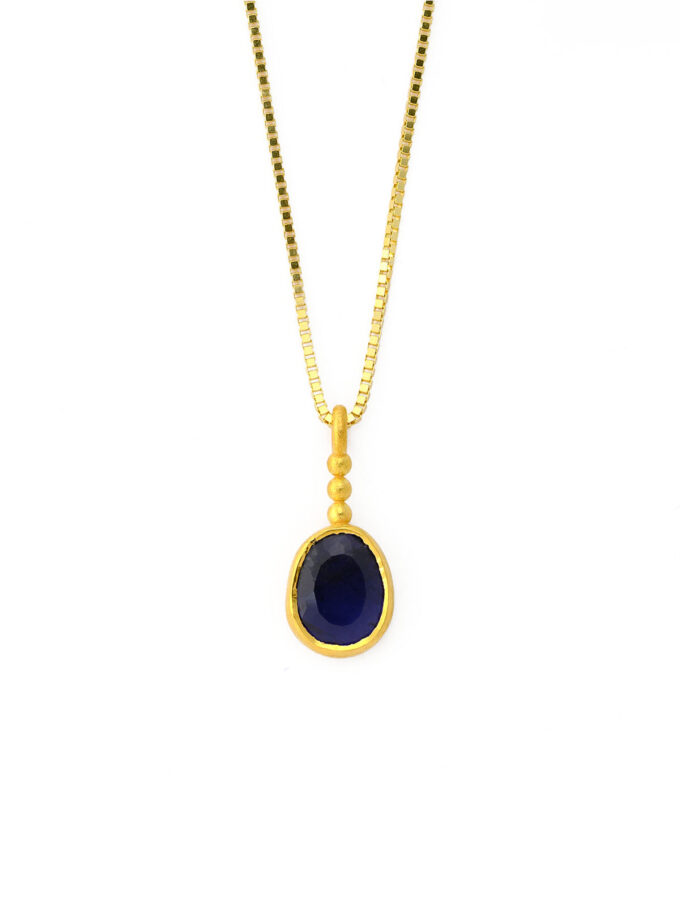 blue kyanite golden necklace