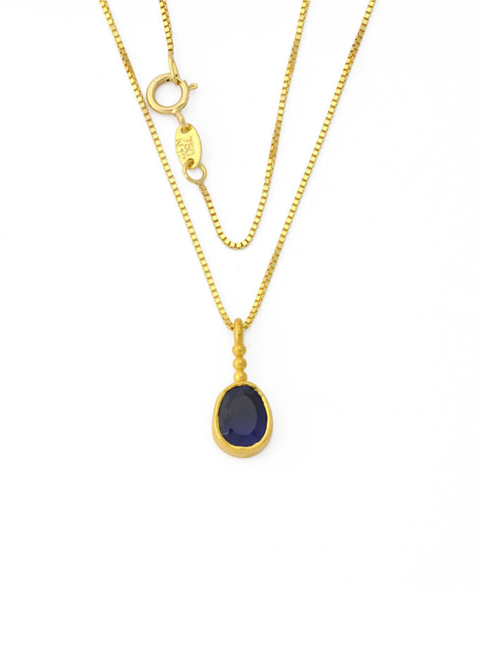 Blue Kyanite 18k Gold Necklace