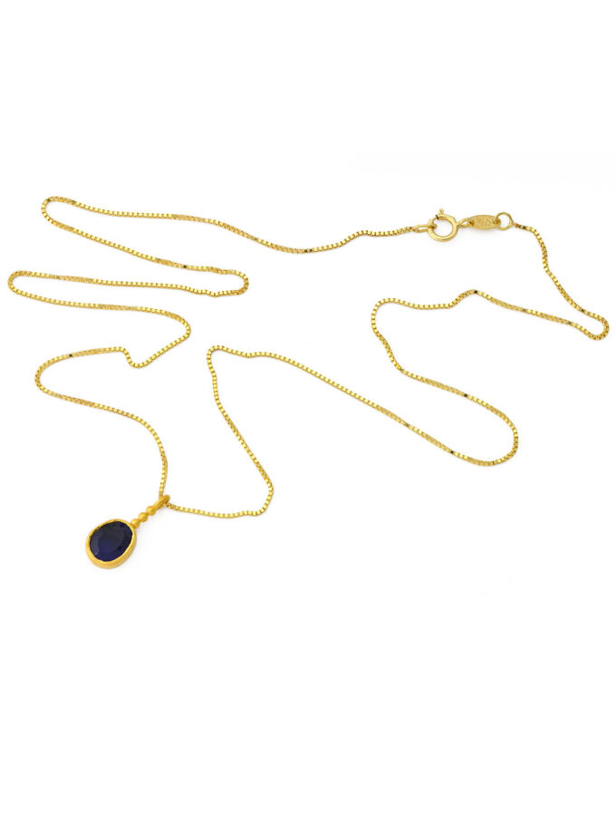 Blue Kyanite 18k Gold Necklace