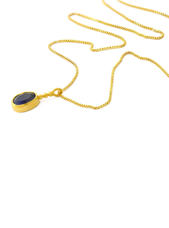 Blue Kyanite 18k Gold Necklace