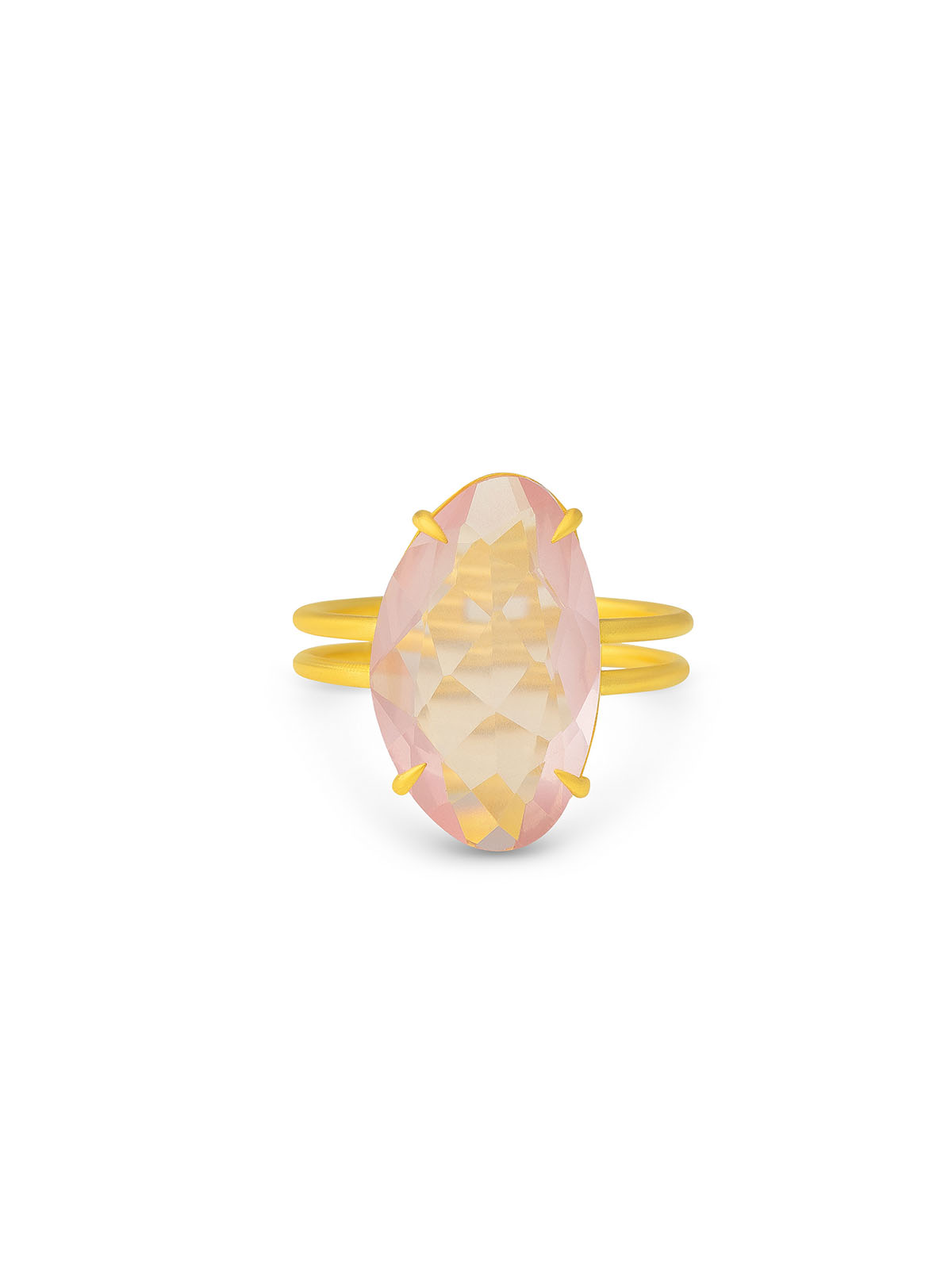 rose quartz golden ring