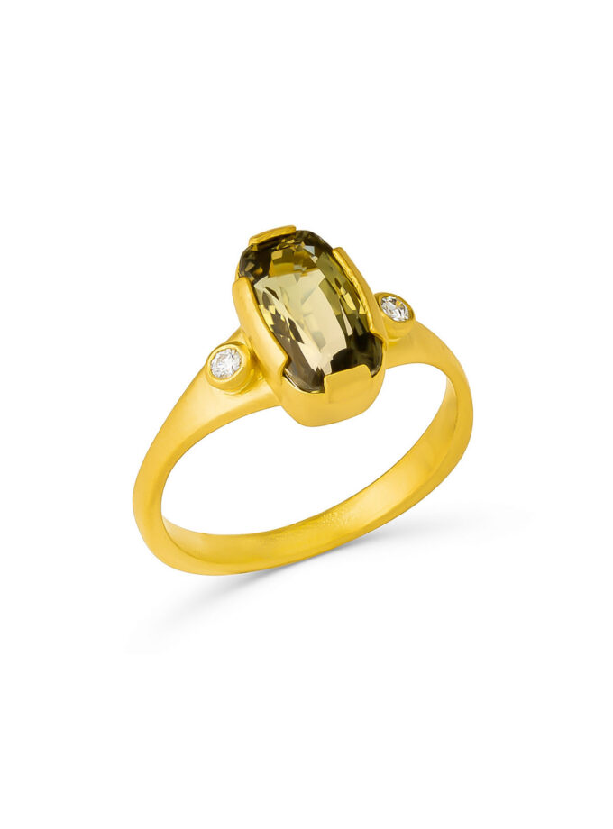 tourmaline diamond gold ring