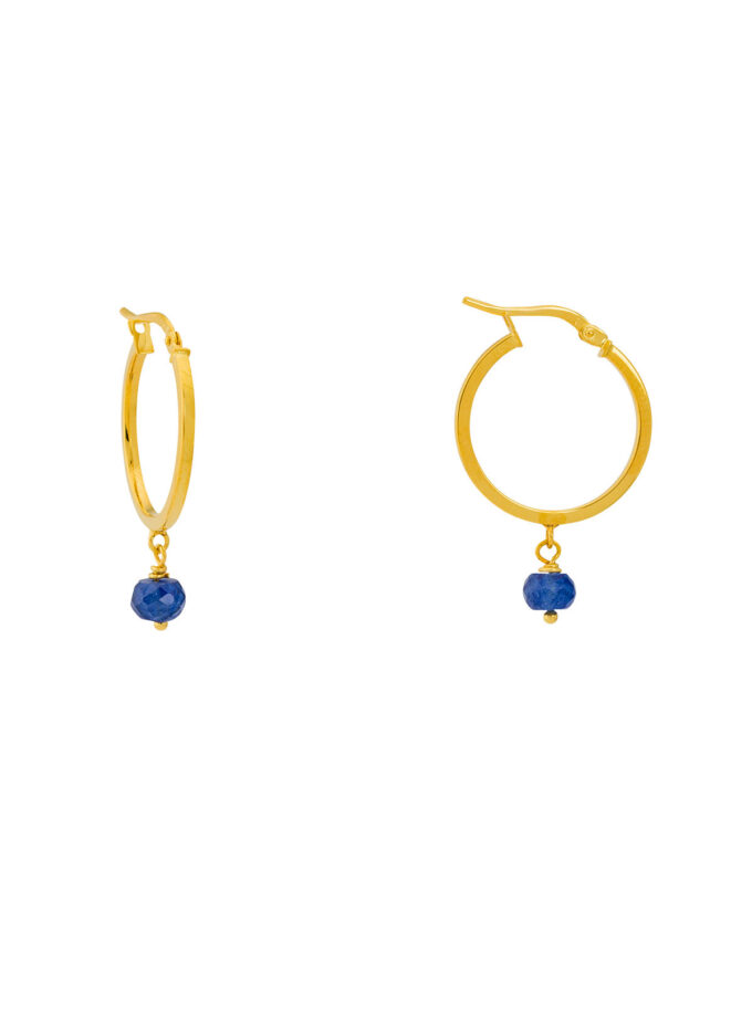 Blue sapphire earrings in 14k Solid Yellow Gold