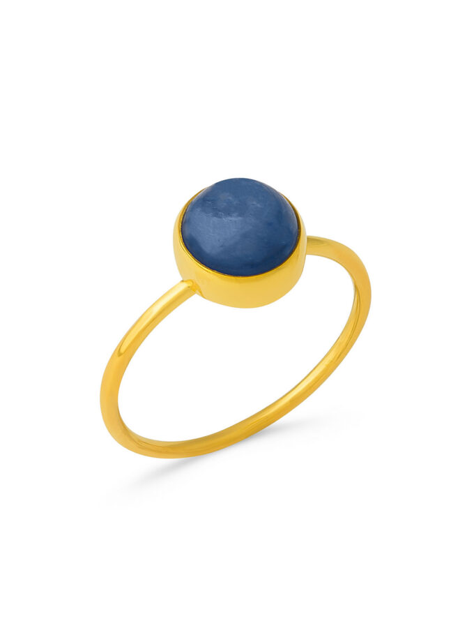 blue kyanite golden ring