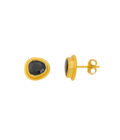 black spinel golden earrings