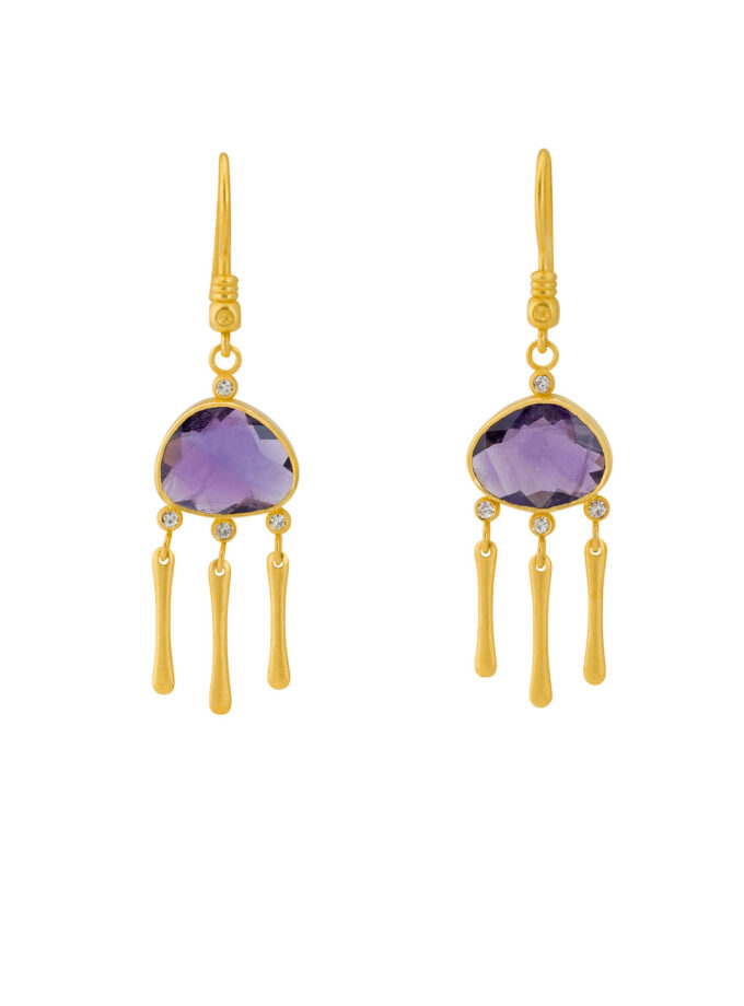 amethyst diamond earrings