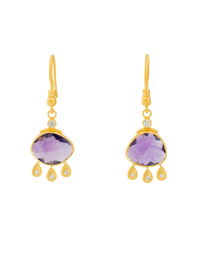 amethyst gold earrings