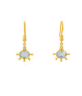 aqua marine golden earrings
