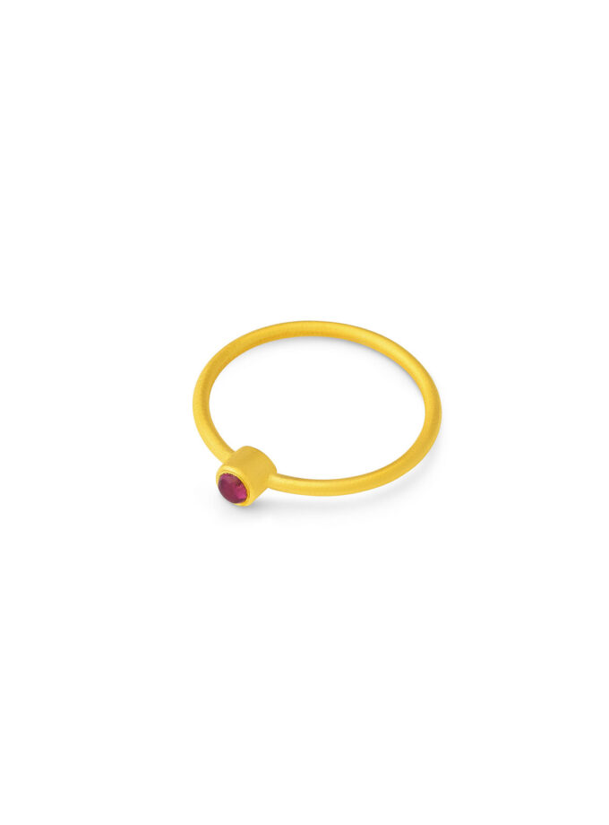 Natural Pink Tourmaline ring in 18k Solid Yellow Gold