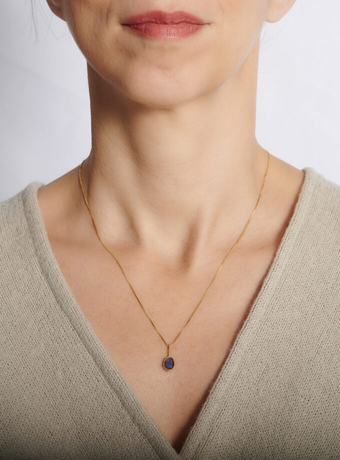 Blue Kyanite 18k Gold Necklace